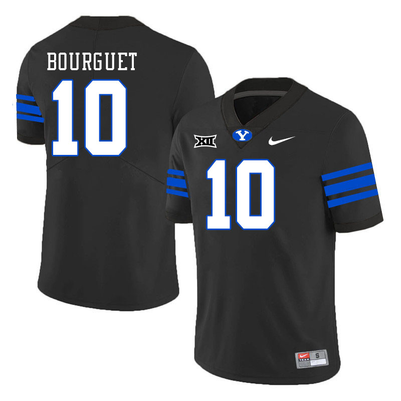 Men #10 Treyson Bourguet BYU Cougars College Football Jerseys Stitched Sale-Black